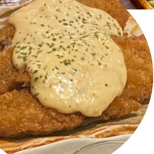 白身とサーモンフライランチ